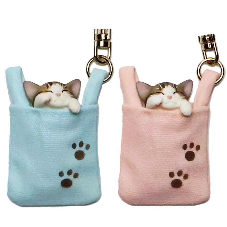 necodon エコにゃん キーホルダー 14柄 x 2色 ピンク ブルー