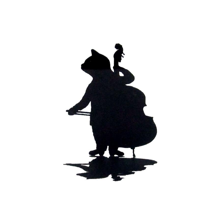 シルエットオブジェ コントラバス 猫の置物 ｜シルエット工場 川口