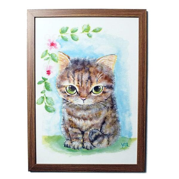 やまねこ ポスター （額入り） ポスター ネコ アートポスター 猫 A4