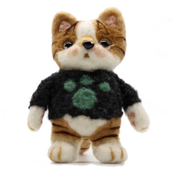 茶トラ デブ猫 母猫  猫 羊毛 フェルト 作品 作家 リアル ぬいぐるみ 茶トラ デブ猫 母猫 猫 羊毛 フェルト 作品 作家 リアル