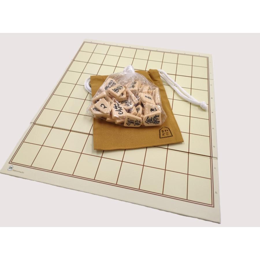 将棋盤: 将棋駒: セット 将棋セット 将碁屋マット将棋盤セット(プラ将棋駒歩心※裏黒字か