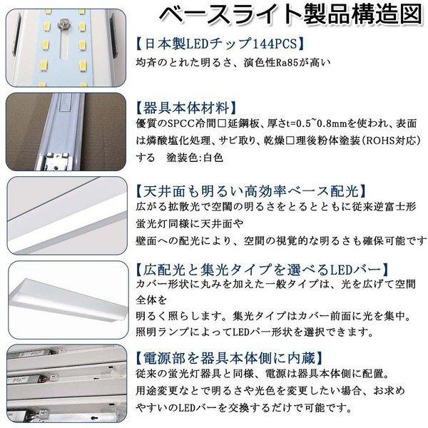 LEDシーリングライト ledベースライト 20WLED蛍光灯器具一体型逆富士形 ledベースライト 20w型 逆富士形 天井直付け led蛍光灯20W 2灯相当 63cm 高輝度4000lm｜nekonekoneko｜04