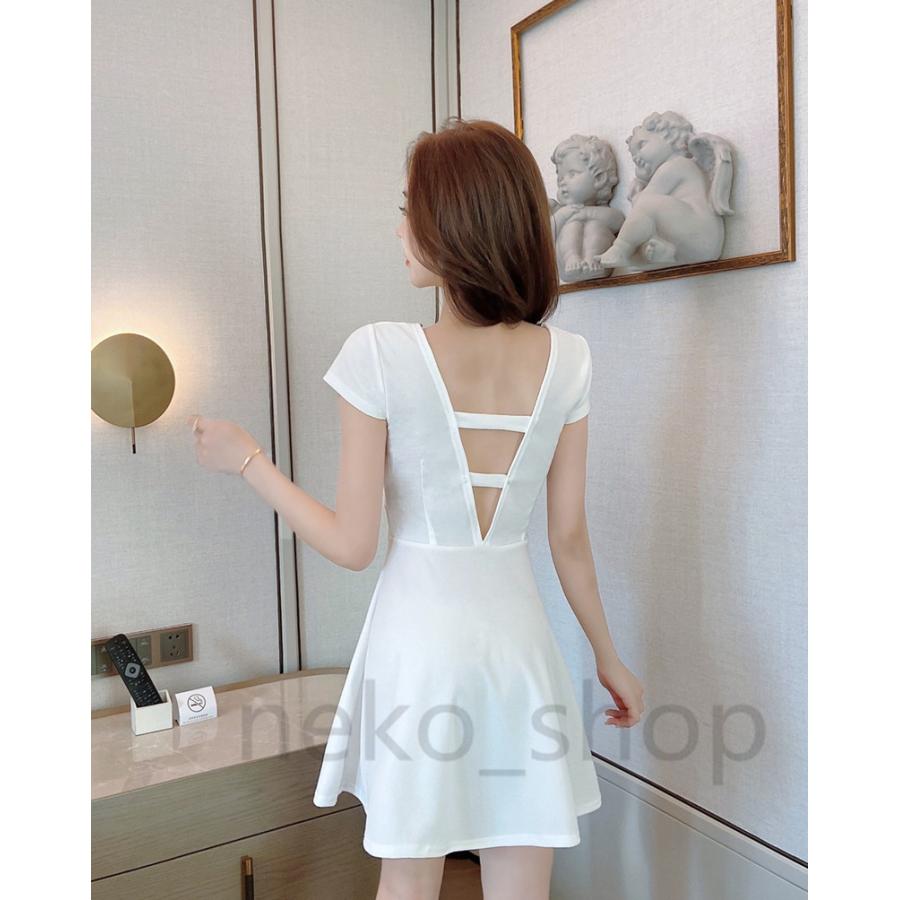 セクシー Aラインワンピースミニ丈 背中見せ ボディコン タイトドレス シンプル ファスナー付き 着痩せ おしゃれ 超深vネック タイトワンピ キャバドレス Lsn 8792 ねこねこねこshop 通販 Yahoo ショッピング