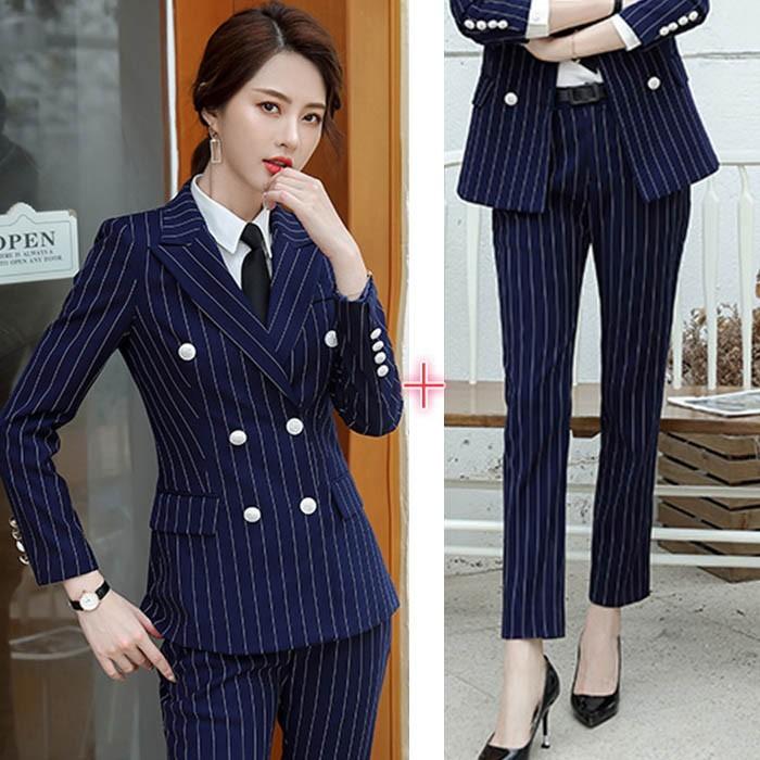 春新作 ストライプ柄 レディース スーツセット お洒落 パンツスーツ 大きいサイズ フォーマル 通勤 正式 セットアップ 海軍風 細身 着痩せスーツ 美脚ボトムス W Xlrm3680 2 ねこねこねこshop 通販 Yahoo ショッピング