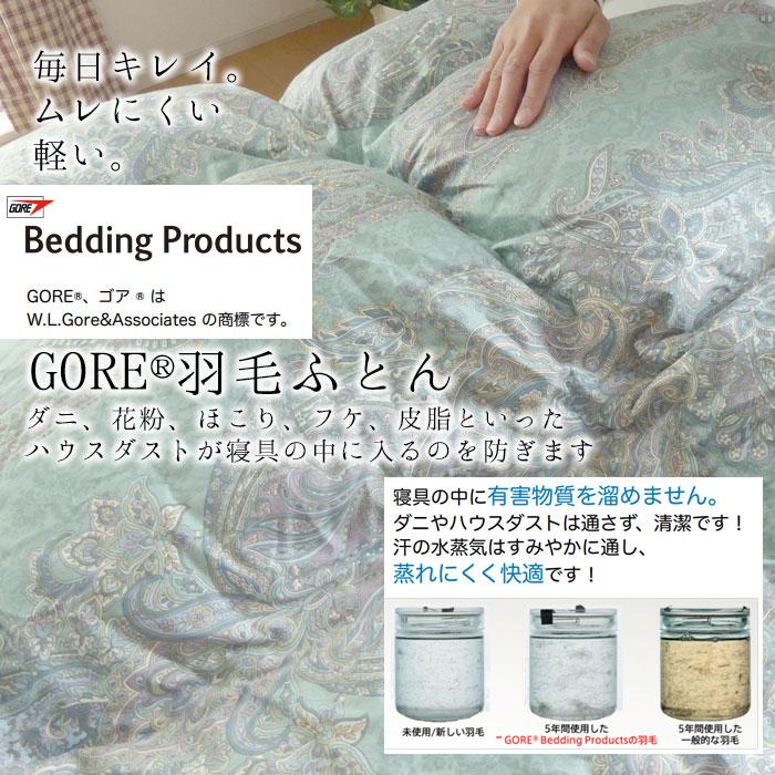 増量1.7kg ゴア羽毛布団 ダブルロング 190×210 日本製 エクセル