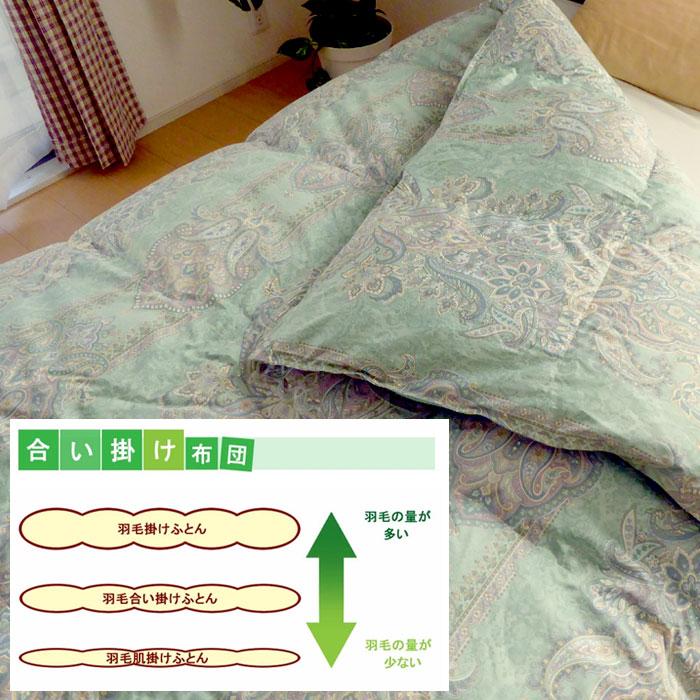 0.8kg ゴア羽毛合掛け布団 シングルロング 150×210 日本製 立体キルト