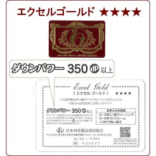羽毛肌掛け布団 日本製 シングル ハンガリー産ダウン90％ エクセル