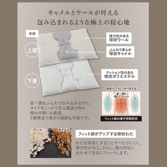 フランスベッド（FRANCEBED） ラグジュアリー キャメル＆ウールピロー