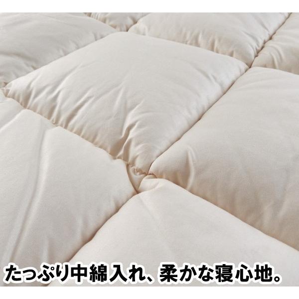 日本製 敷パッド ウール敷きパッド 140×200cm ダブル 無地 高級ダウンウール使用 リバーシブル ナチュラルパッド 2415640_5