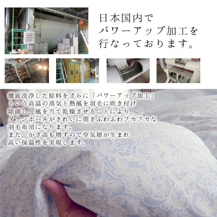 日本製 エコテックス 立体羽毛ふとん シングルロング 150×210 増量1.3