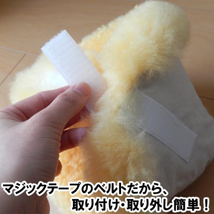 踵 褥瘡予防 かかとあて メディカルムートンかかとあて 2ヶ1組 かかと ベルトもふわふわ クッション 桝田 日本製 マジックテープベルト付き MM-07の画像