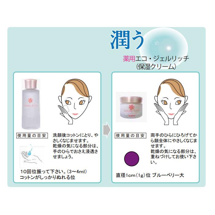 トルマリンパウダー配合 顔用 保湿クリーム 薬用 エコ・ジェルリッチ