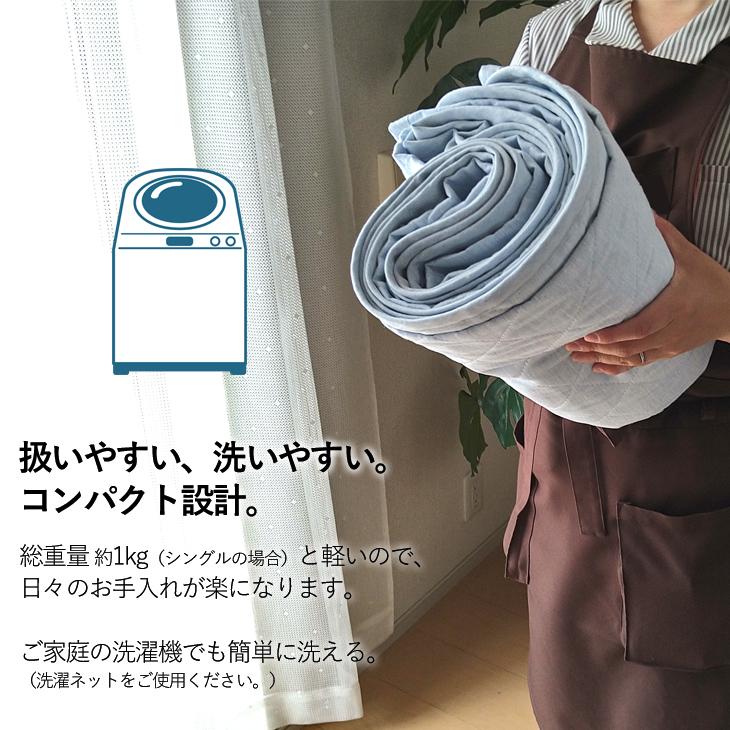 全て麻 洗濯に強い麻100％ 敷きパッド ダブル 汗をかく夏 たくさん洗濯したい方に 薄め 日本製 洗濯強度を高めた特許取得の洗える麻わた使用 NKP0014T_5