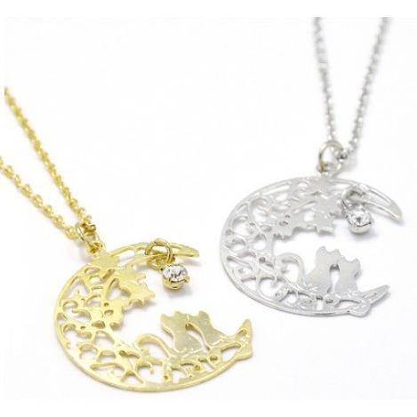 猫 アクセサリー フィリグラナートムーン ねこのネックレス 2 An006 猫の手さき 通販 Yahoo ショッピング