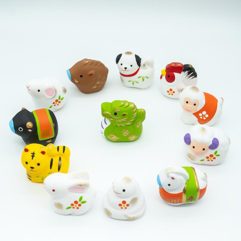 12点セット 薬師窯 錦彩招福 12干支みくじ ディスプレイセツト(12種類