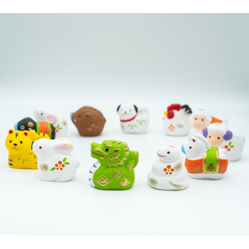 12点セット 薬師窯 錦彩招福 12干支みくじ ディスプレイセツト(12種類