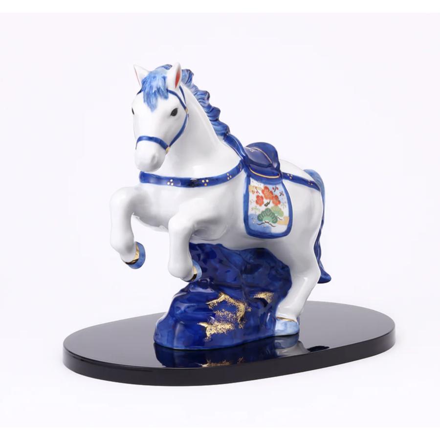 薬師窯 染錦招福午(天翔) 令和8年 2026 招き午 馬 干支 うま 置物 和