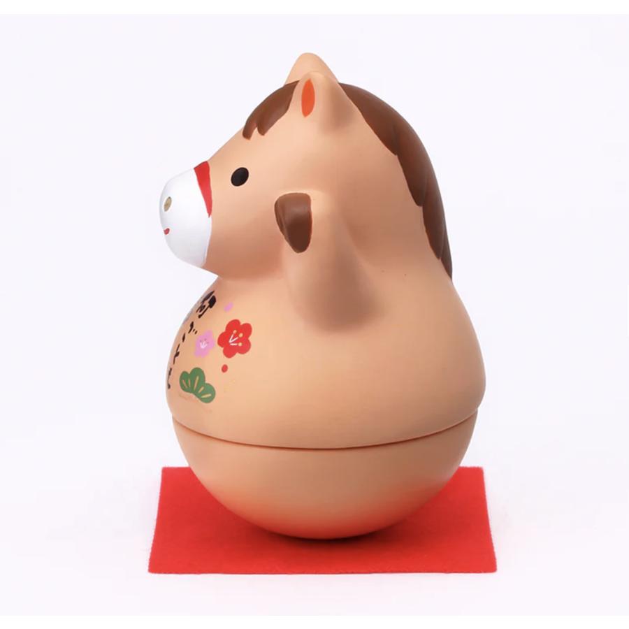 薬師窯 錦彩招福おきあがり午 令和8年 2026 招き午 馬 うま 辰 龍 兎