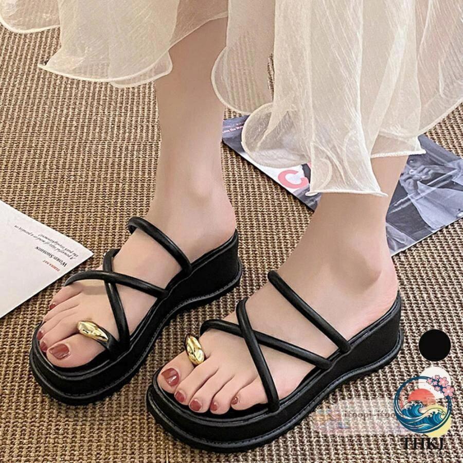 厚底 親指トングサンダル レディース美脚