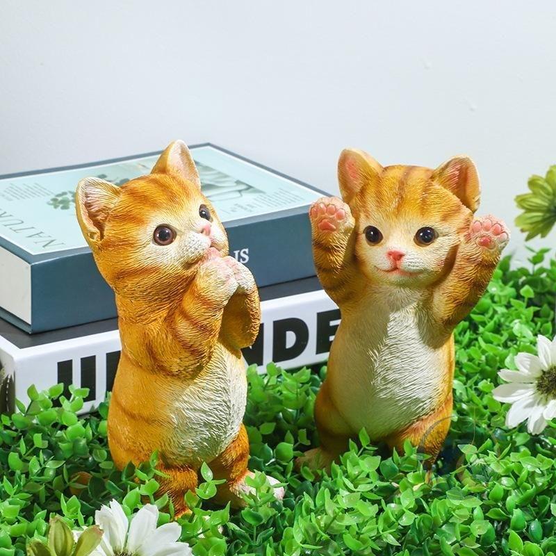 ガーデニング雑貨 Amazon 猫オブジェ庭 猫の置物 ミケ 子ねこ