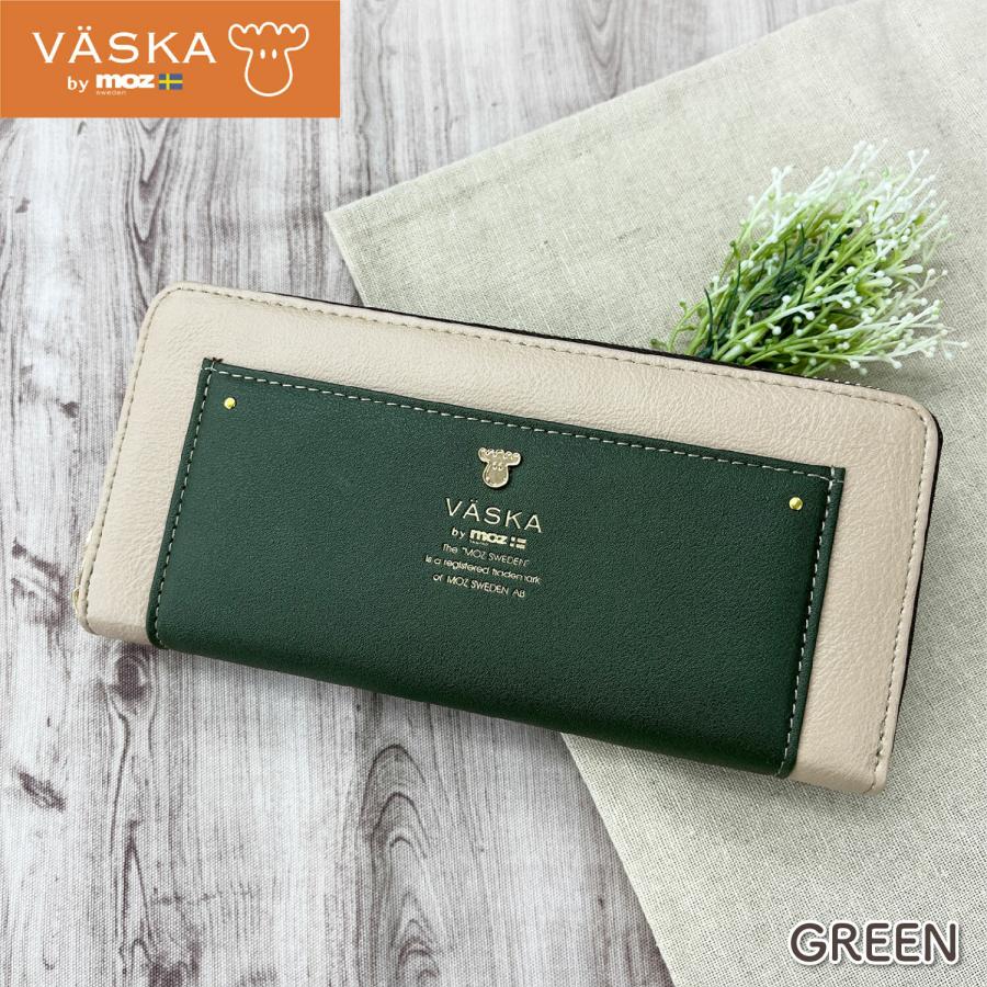 VASKA by moz リグル ラウンドファスナー長財布 グリーン(GR) （VS 