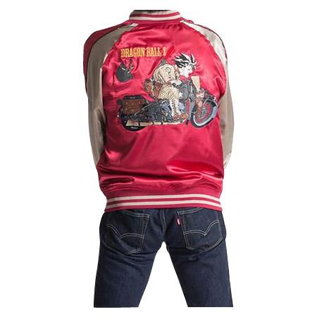 値頃 ドラゴンボールz のイラストが刺繍されたスカジャン ドラゴンボールz メンズスカジャン バイク柄 1 レッド 1113 701 ジャケット Savannah Osc Com