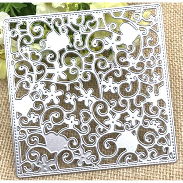 カッティング ダイ フラワーレース模様 11x11cm 追跡番号付 
