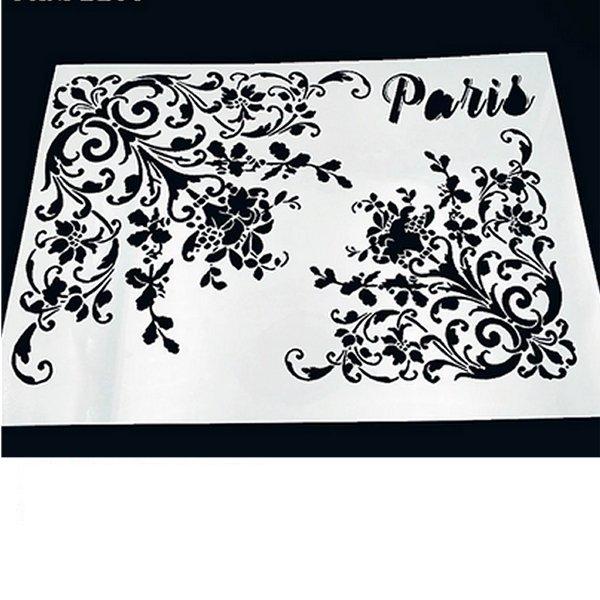 ステンシル 花柄 コーナー 21x29 5 プラスチック シート エレガント ペーパークラフト 追跡番号付 ギフト 封筒 包装紙 カード ラッピング 送料無料 ポイント消化 超激得sale