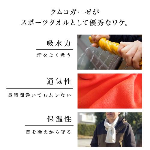 スポーツタオル 6重ガーゼ 日本製 綿100% 三河木綿 クムコ cumuco