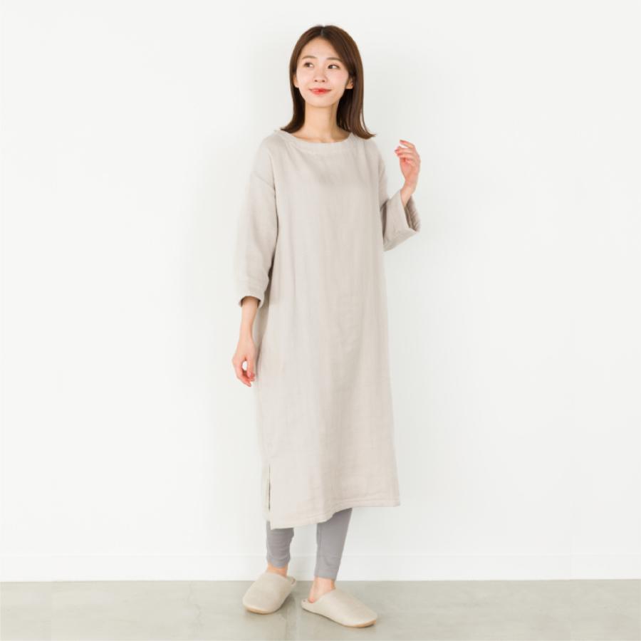 ルームウェア レディース ワンピース 七分袖 ひざ下丈 4重ガーゼ 綿100 コットン 日本製 三河木綿 リラックス パジャマ シンプル おしゃれ 部屋着 クムコ Cu Hwo おもてなしねむり研究所 通販 Yahoo ショッピング