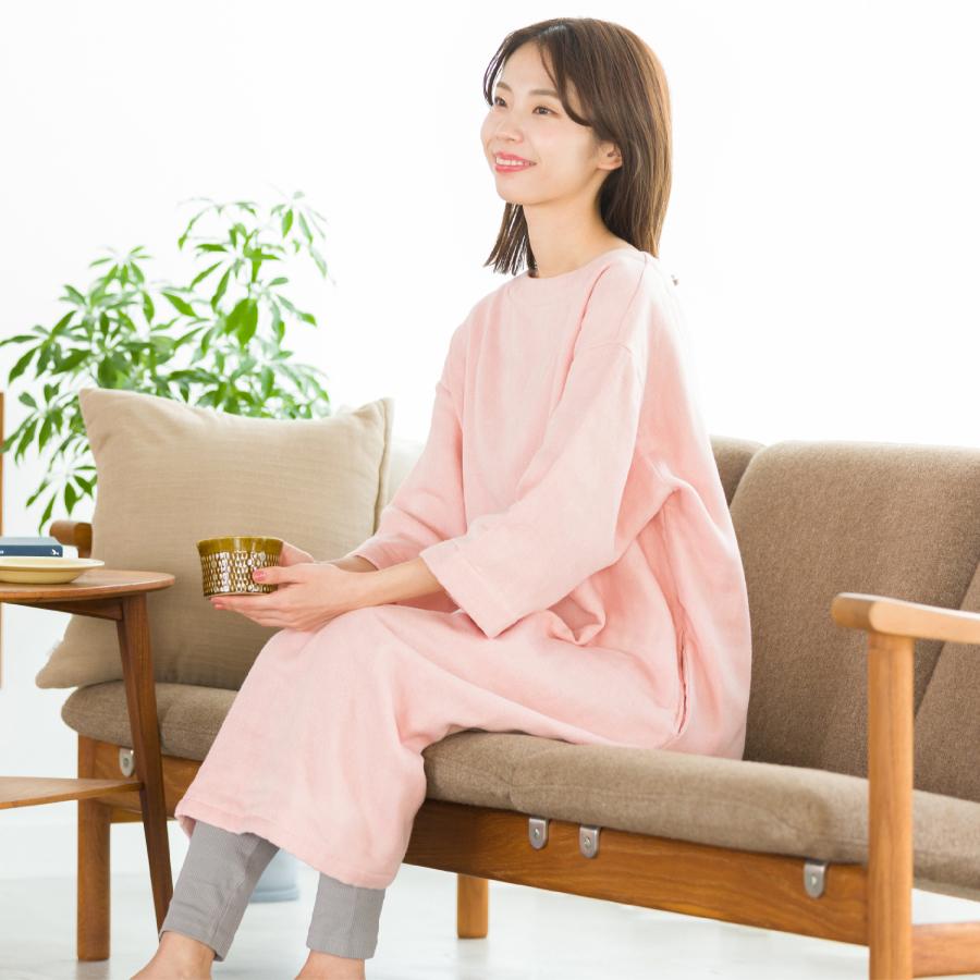 ルームウェア レディース ワンピース 七分袖 ひざ下丈 4重ガーゼ 綿100 コットン 日本製 三河木綿 リラックス パジャマ シンプル おしゃれ 部屋着 クムコ Cu Hwo おもてなしねむり研究所 通販 Yahoo ショッピング