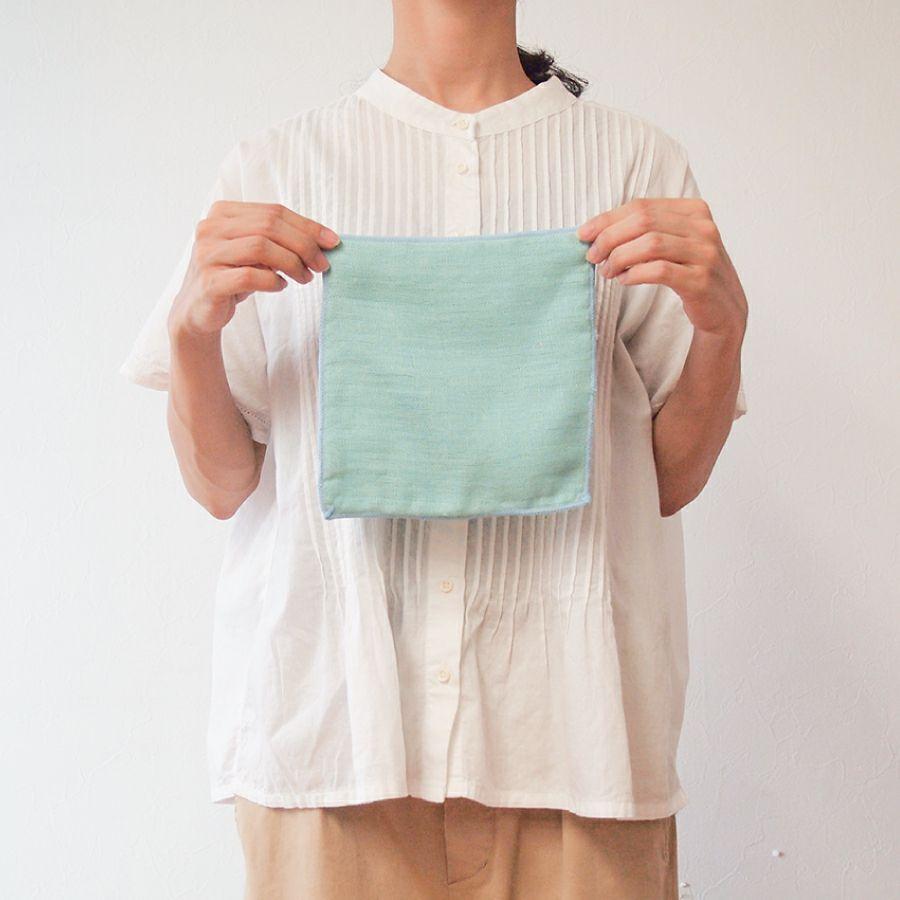 ハンカチ 6重ガーゼ 18×18cm 小さめ 日本製 綿100% 三河木綿