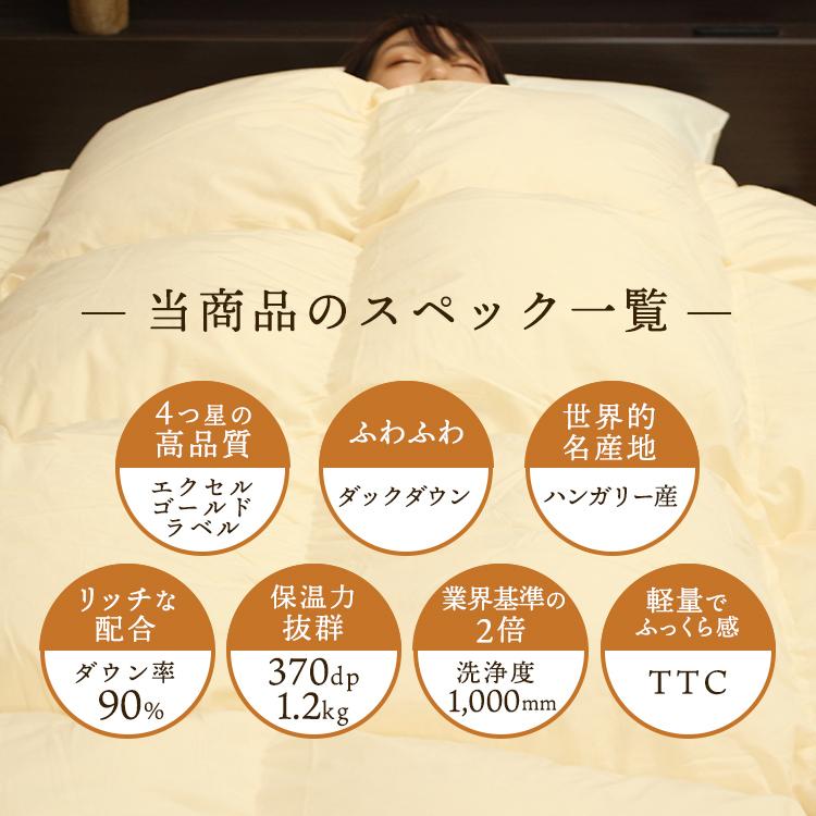 羽毛布団 シングル ホワイトダック ダック ダウン 90％ 日本製 