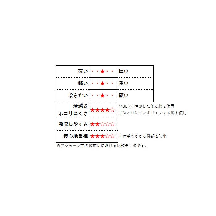 TEIJIN - 敷布団 日本製 三層敷き布団 第一人者 抗菌 防臭 防壁蝨目 胴回り一元管理 蒸れにくい 固芯入 ふとん 帝人 寝具