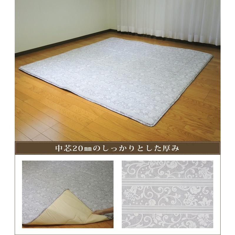 こたつ 敷布団 ロザリー 195×195cm 正方形 固綿芯 ナチュラル こたつ用品 こたつ布団 コタツ 日本製 こたつ敷き｜nemurihime｜05