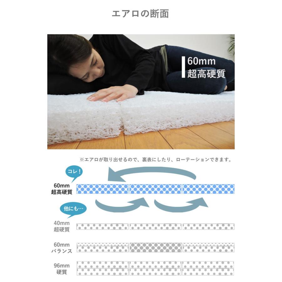マットレス 三つ折り ジュニア エアロ 厚さ6cm 高反発 マット 高密度 洗える 体圧分散 硬質 敷パッド 日本製 敷布団 寝具 眠り姫 送料無料|nemurihime|04