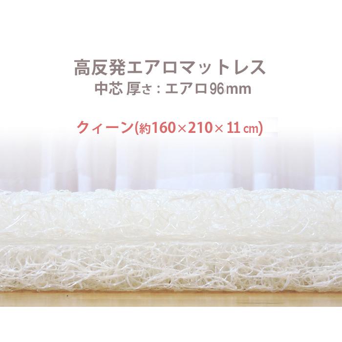 マットレス 160×210cm クイーン 洗える 二つ折り 高反発 エアロ96mm