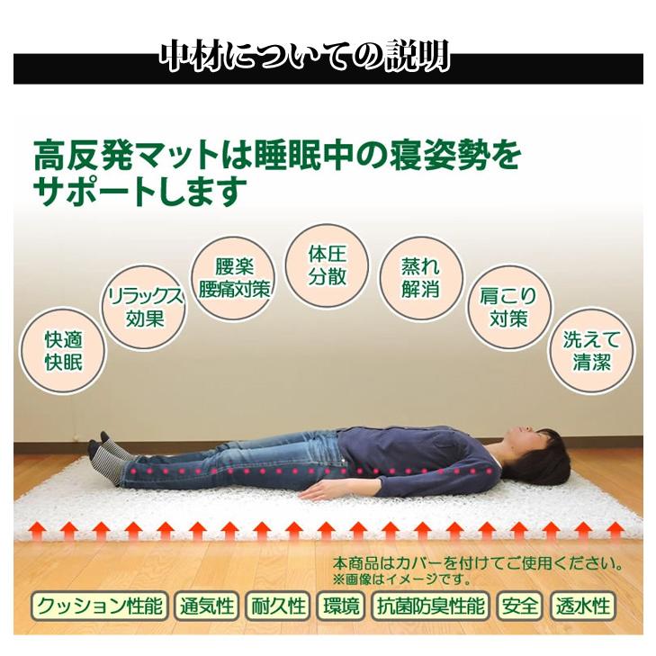 敷布団 日本製 羊毛混 三層敷き布団 エアロ シングルロング 無地 抗菌 防臭 防ダニ 高反発 体圧分散 寝具｜nemurihime｜05