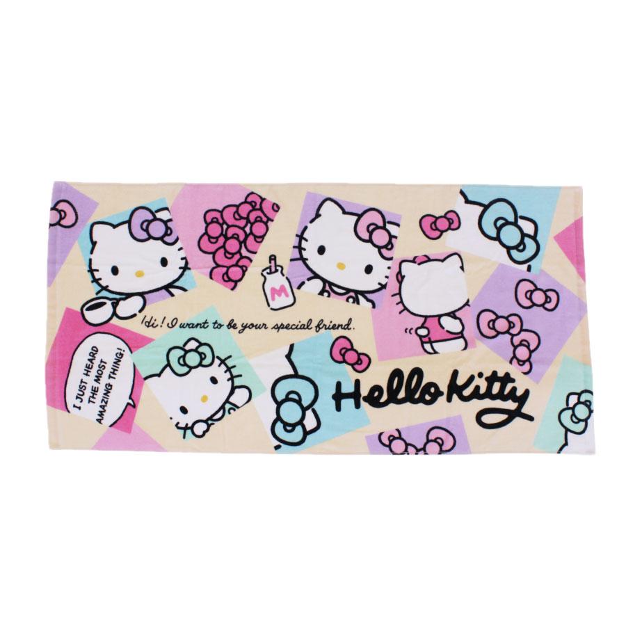 ハローキティ バスタオル キティ サンリオ HELLO KITTY コマ柄 ハローキティ バスタオル キティ サンリオ HELLO KITTY コマ柄