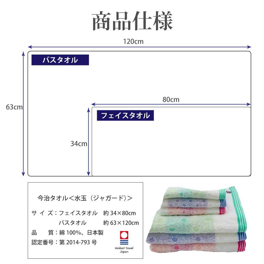 今治タオル フェイスタオル 2枚組 水玉 ジャガード 日本製 国産