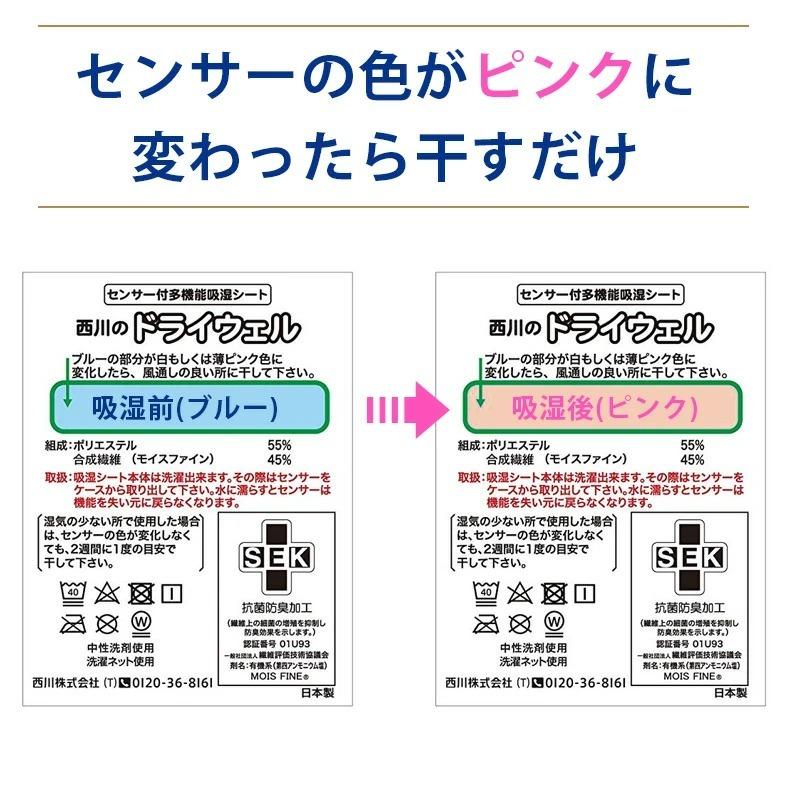 除湿シート シングル ドライウェル 新作 西川 抗菌 防臭 除湿 湿気取り 高吸湿 モイスファイン グレー 梅雨対策 cm03106001｜nemurinokamisama｜05