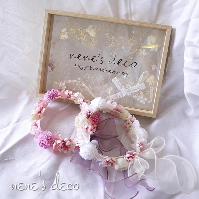 キッズ ベビー 花かんむり ヘアアクセサリー リボン フラワー