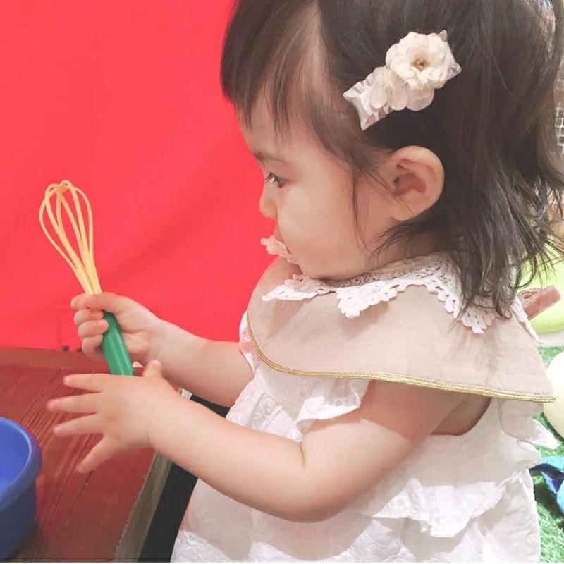 キッズ ヘアアクセサリー ヘアクリップ フリルアナベルとMOKUBAリボン 