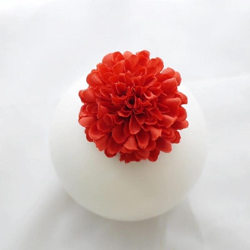 ヘッドドレス 洋風着物 髪飾り Red ぽんぽんマム(菊) フワラー ヘッドドレス 洋風着物 髪飾り Red ぽんぽんマム(菊) フワラー