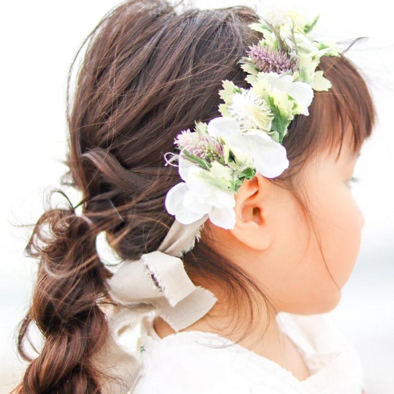 キッズ ベビー 花かんむり リリアンフラワーとMOKUBAちょうちょ キッズ ベビー 花かんむり リリアンフラワーとMOKUBAちょうちょ