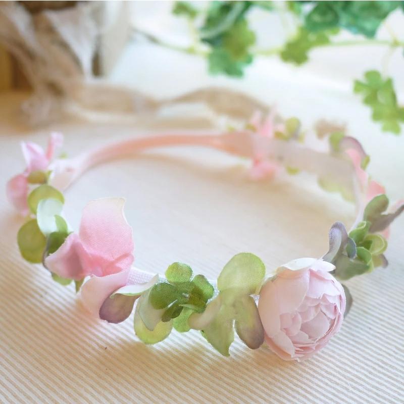 キッズ ヘアバンド 花かんむり ベビー お花畑マーガレット 花冠ヘア