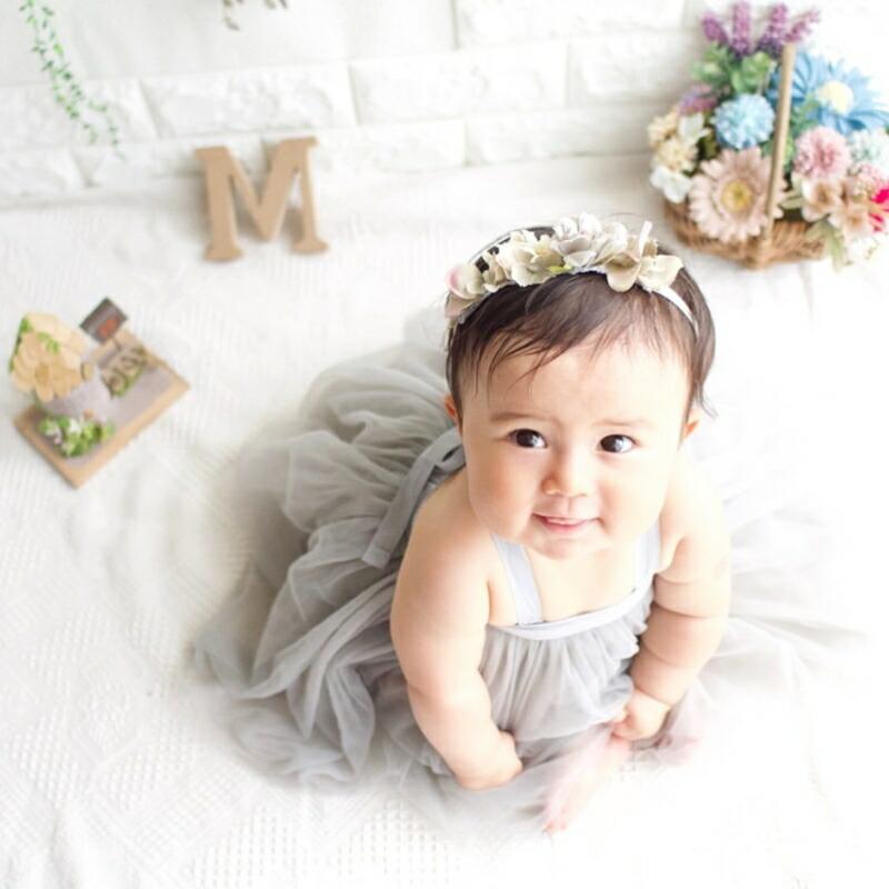 Newbornベビー花冠ヘアバンド ハイドレンジア ポルカフローラヘアバンド ベビー 赤ちゃん 開店記念セール キッズ ヘアアクセサリー 花 髪飾り 新生児