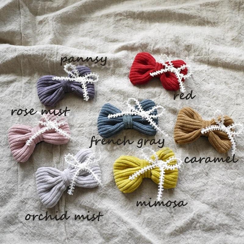 ❁コーデュロイリボン❁ ベビーヘアピン　ベビーヘアクリップ　ベビーヘアゴム キッズ ベビー ヘアピン ぱっちんピン コーデュロイリボンと