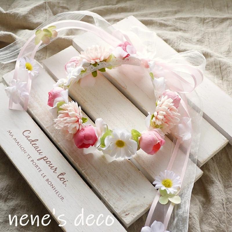 花かんむり ベビー、キッズ、花嫁、ペット、ドール、結婚式、七五三