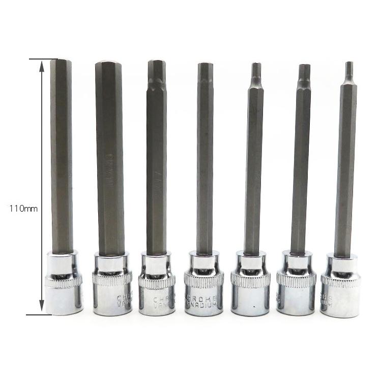送料無料】6角レンチ 3/8(9.5mm) ロングヘックスビットソケット セット